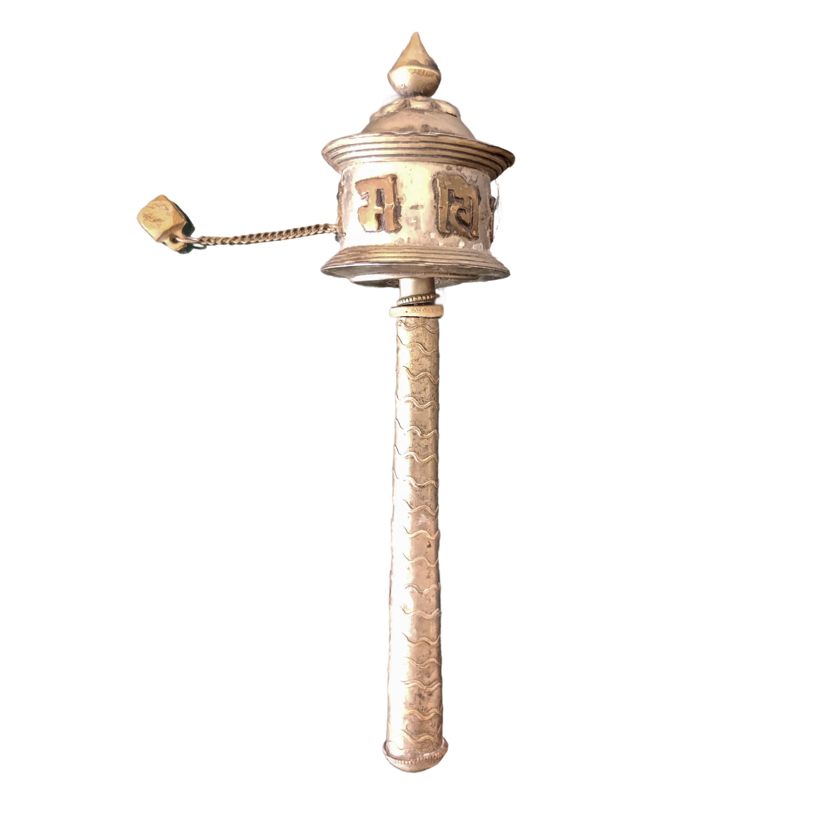 Ruota da preghiera tibetana con iscrizioni