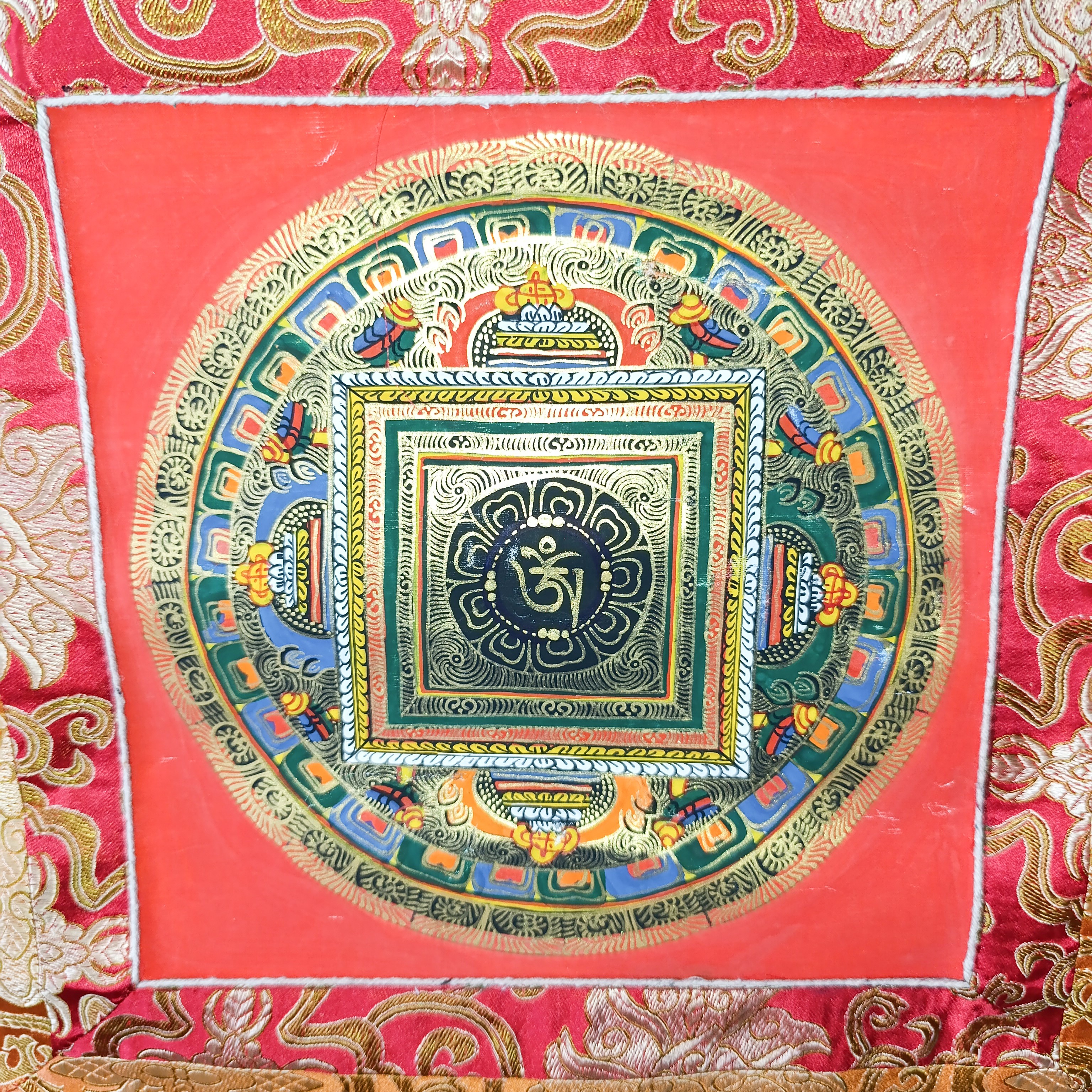 Tanka Giapponese con Mandala su Tessuto