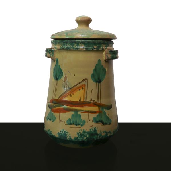 Saliera in maiolica di Caltagirone