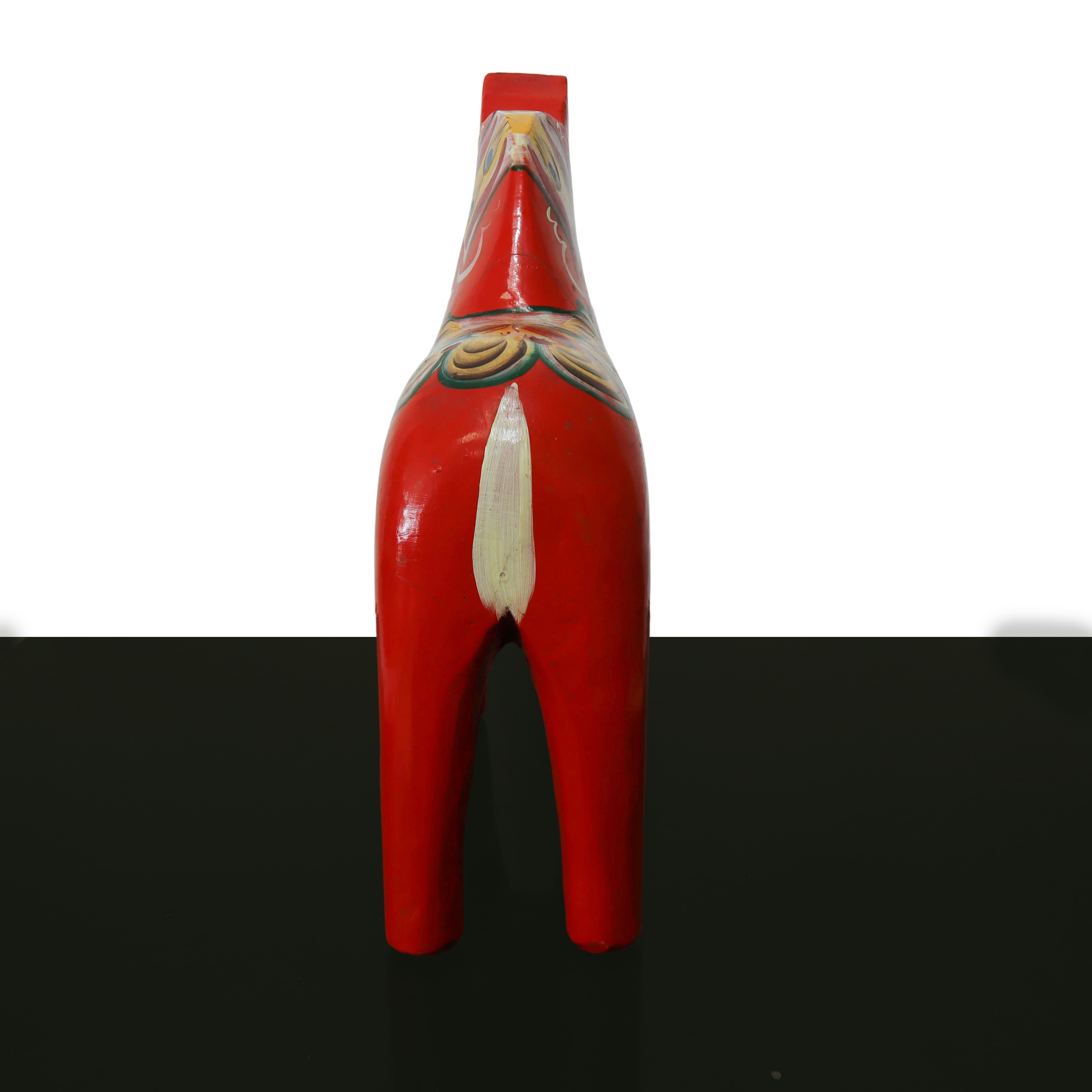 Nils Olsson Sveden - Cavallo Vintage in Legno Rosso Laccato e Dipinto