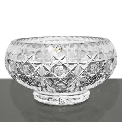 Bowl in Cristallo di Boemia Intagliato con Stelle
