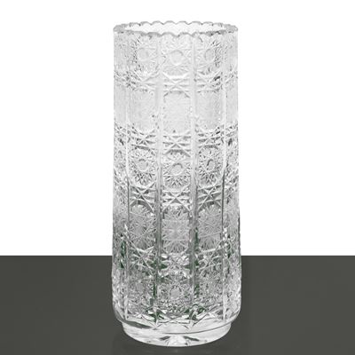 Vaso in Cristallo di Boemia Intagliato con Stelle