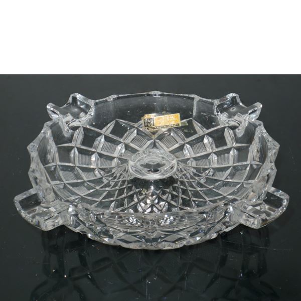 Carved crystal ashtray