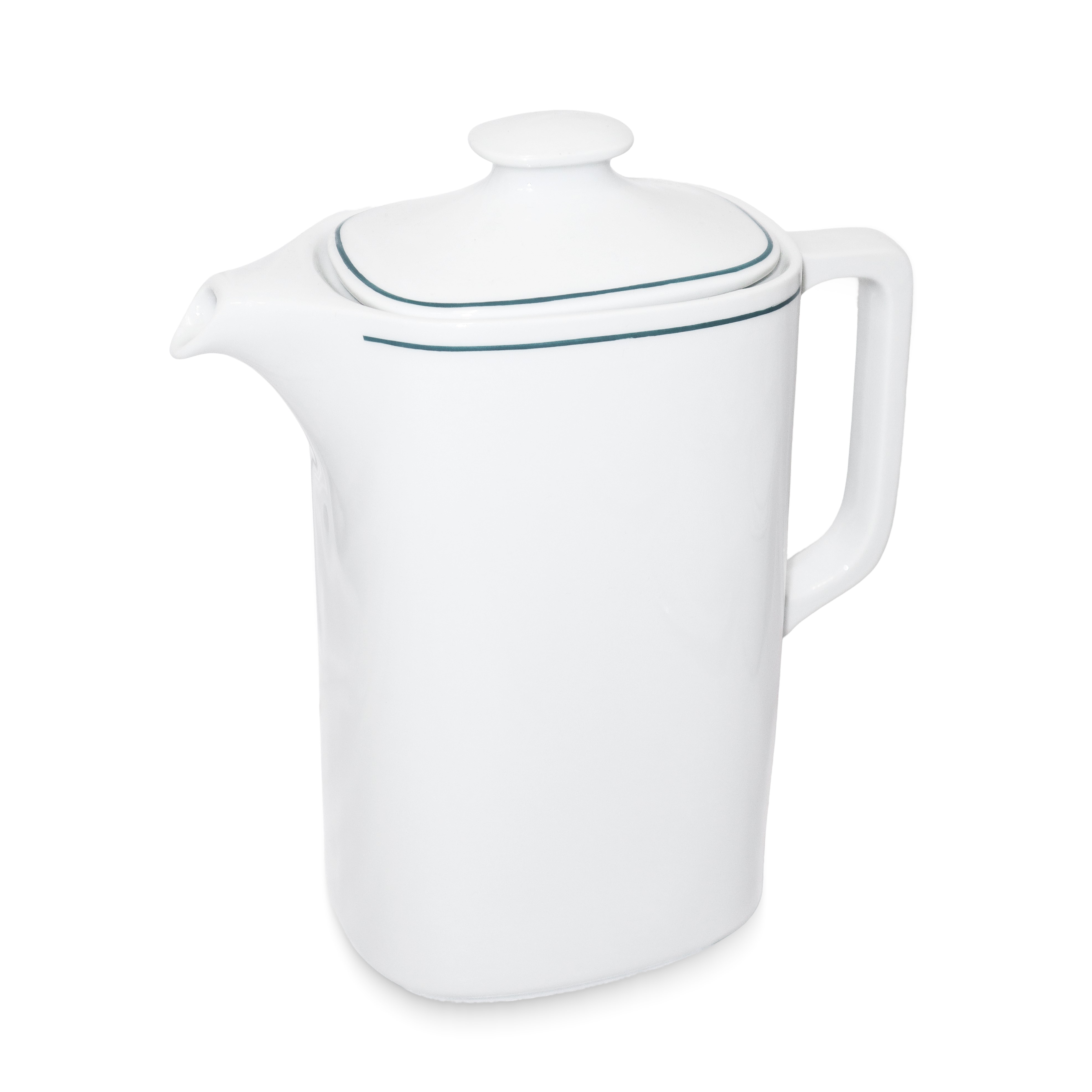 Bernardaud Limoges, France - Bernardaud, Servizio da caffè in stile Decò, bianco con bordo verde