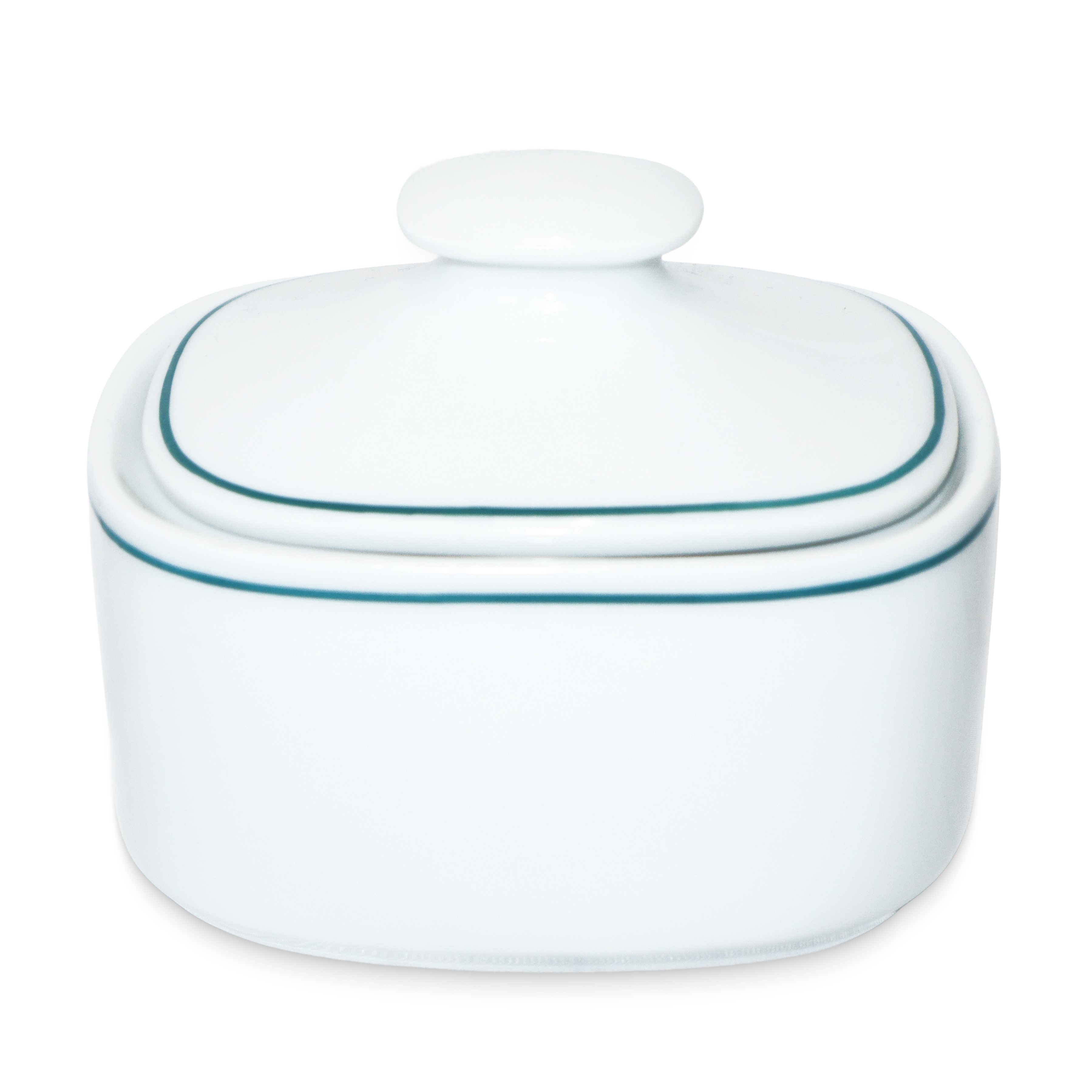 Bernardaud Limoges, France - Bernardaud, Servizio da caffè in stile Decò, bianco con bordo verde