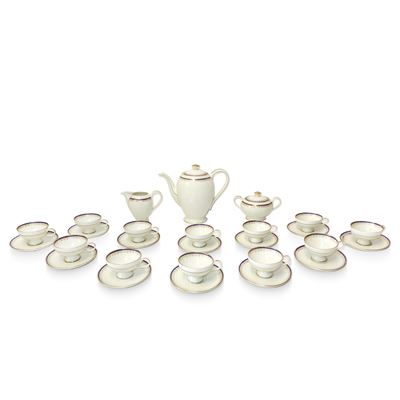 Servizio da caffè da 12 pezzi con bordo dorato