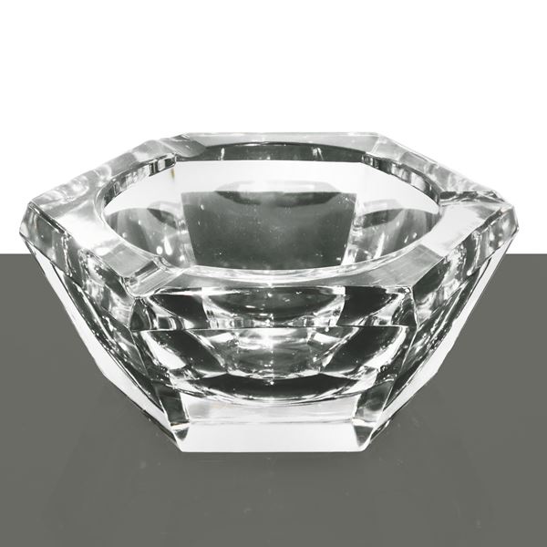 Val St.Lambert - Hexagonal crystal ashtray