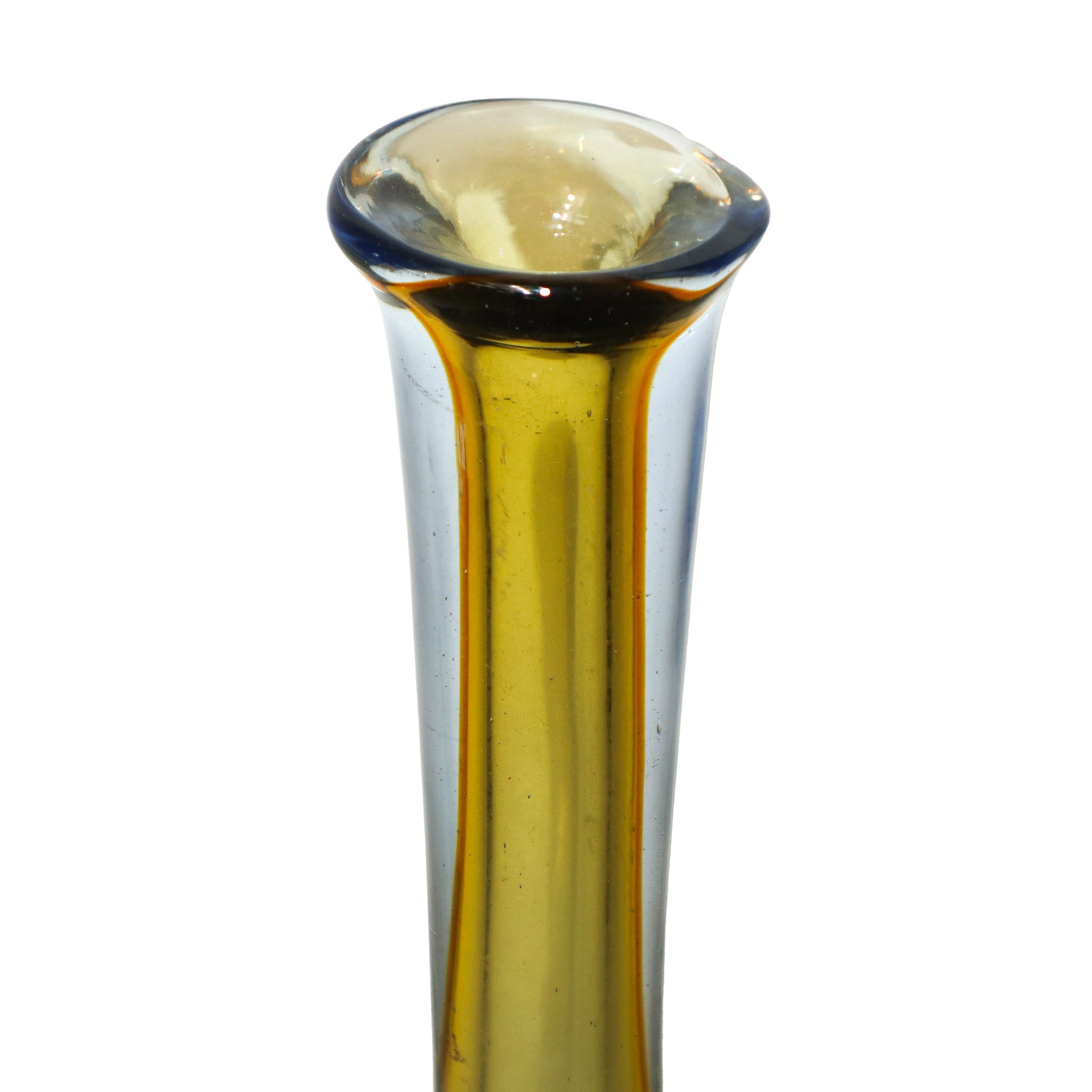 Vaso bottiglia in vetro ambrato e blu