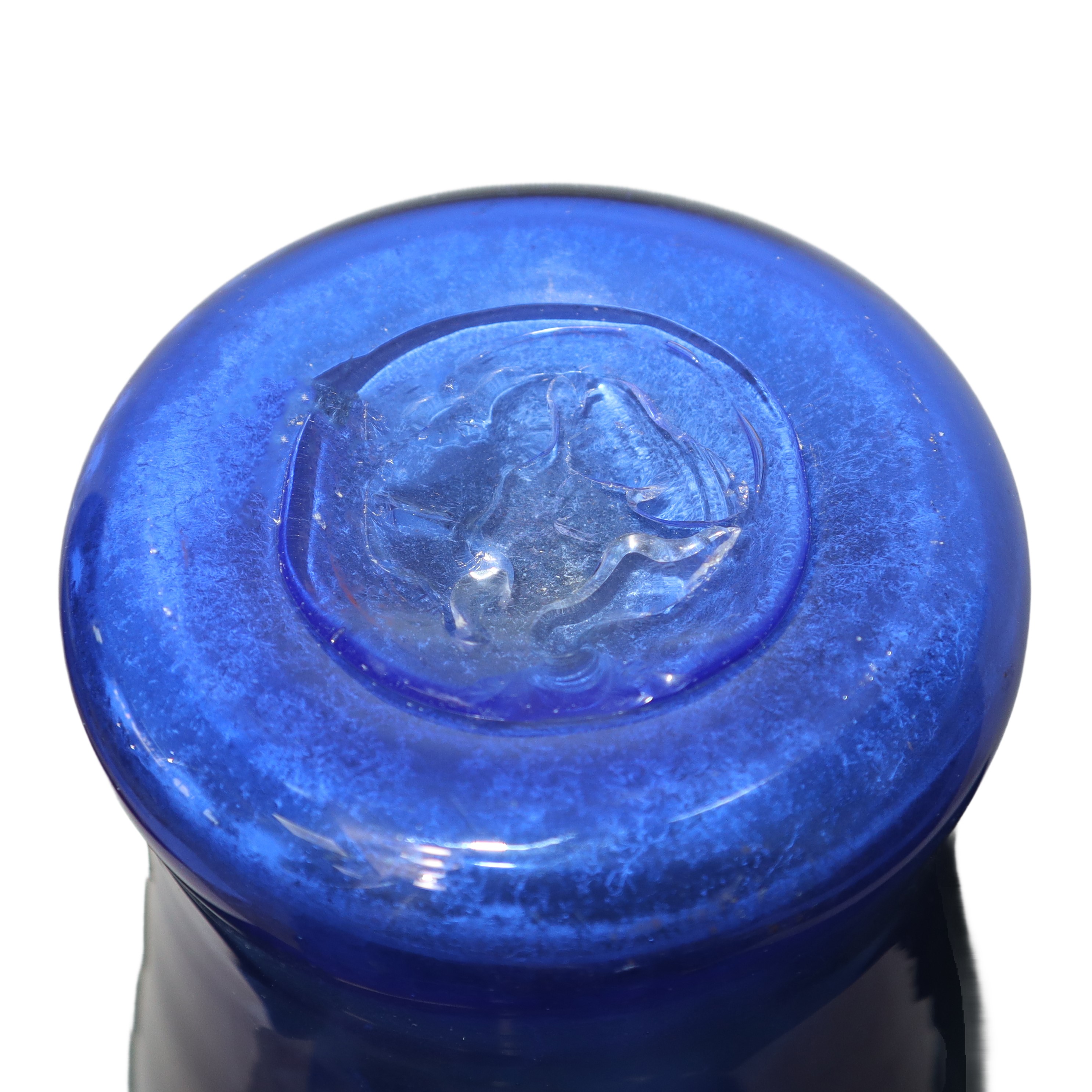 Vaso bottiglia in vetro ambrato e blu