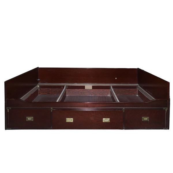 Mahogany sofa bed in marine style with nightstand