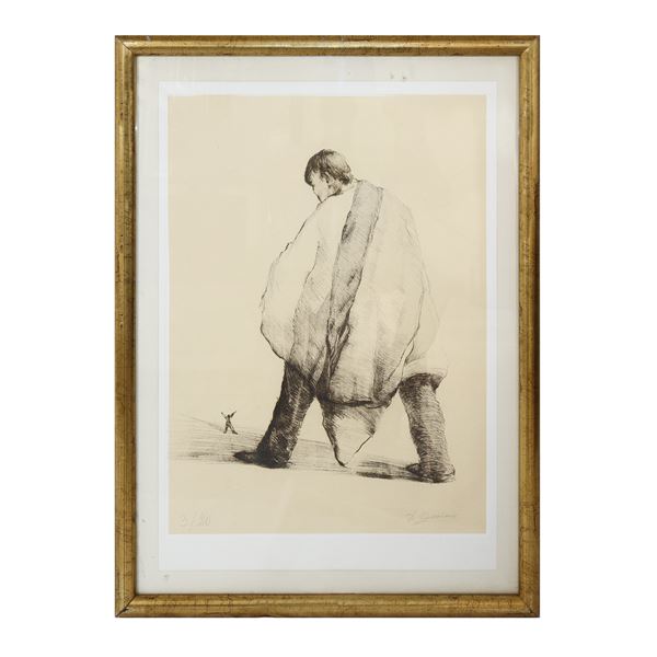 Figure of a man from behind