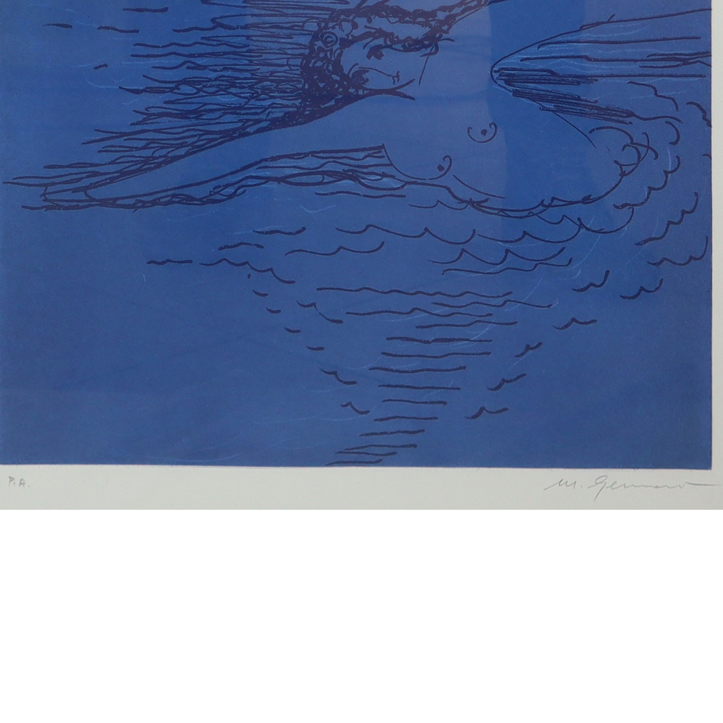 Nudo di donna nei toni del blu