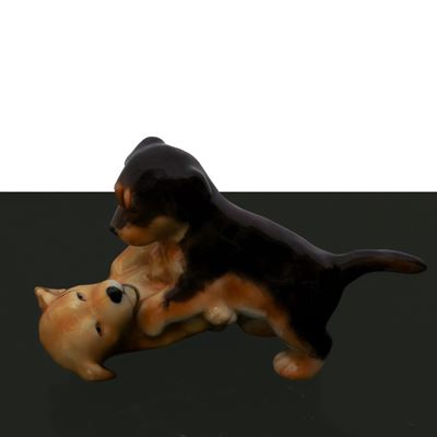Coppia di cani in ceramica