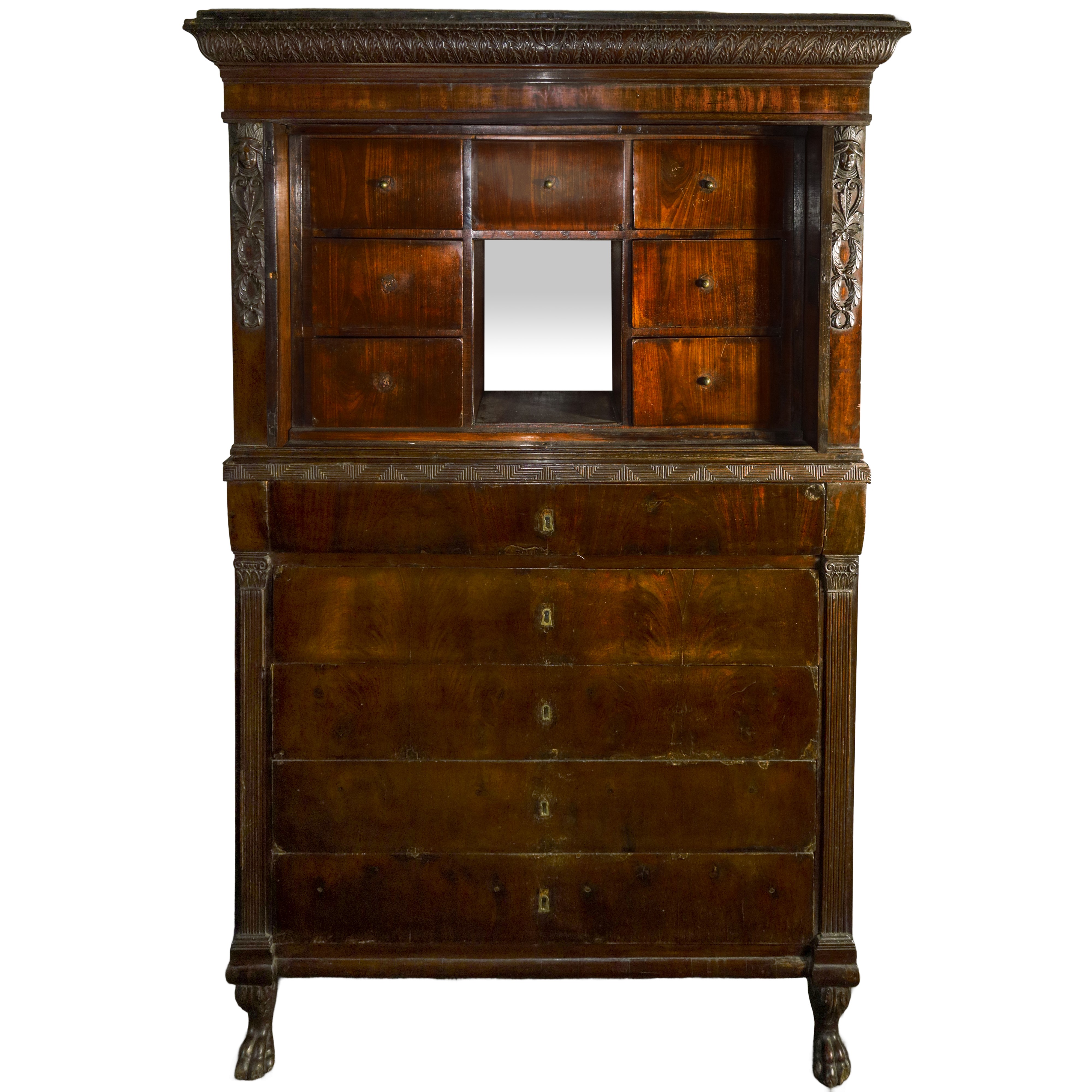 Chiffonier in Piuma di Mogano Impero