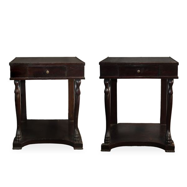 Pair of small empire tables