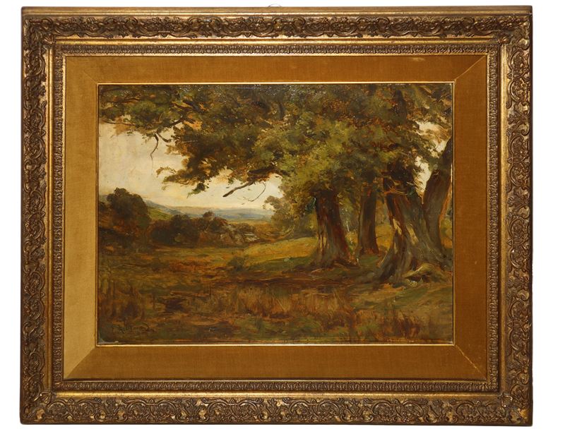 Paesaggio agreste con alberi