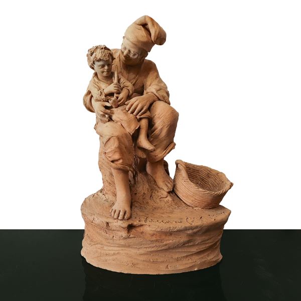 Giacomo Vaccaro - Man with child and pipe
