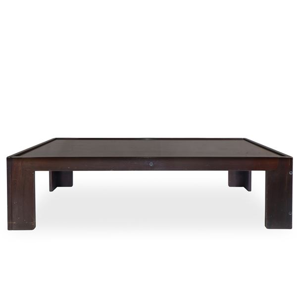Prod. Cassina Dis. Afra e Tobia Scarpa - Rectangular coffee table in mahogany wood