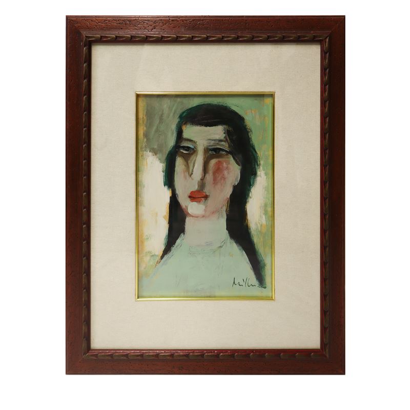 Sebastiano Milluzzo - Volto di donna, olio su tavola