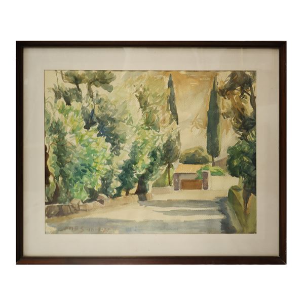Carmelo Comes - Strada con alberi