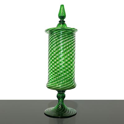 Vaso Poutiche in Vetro di Murano Verde
