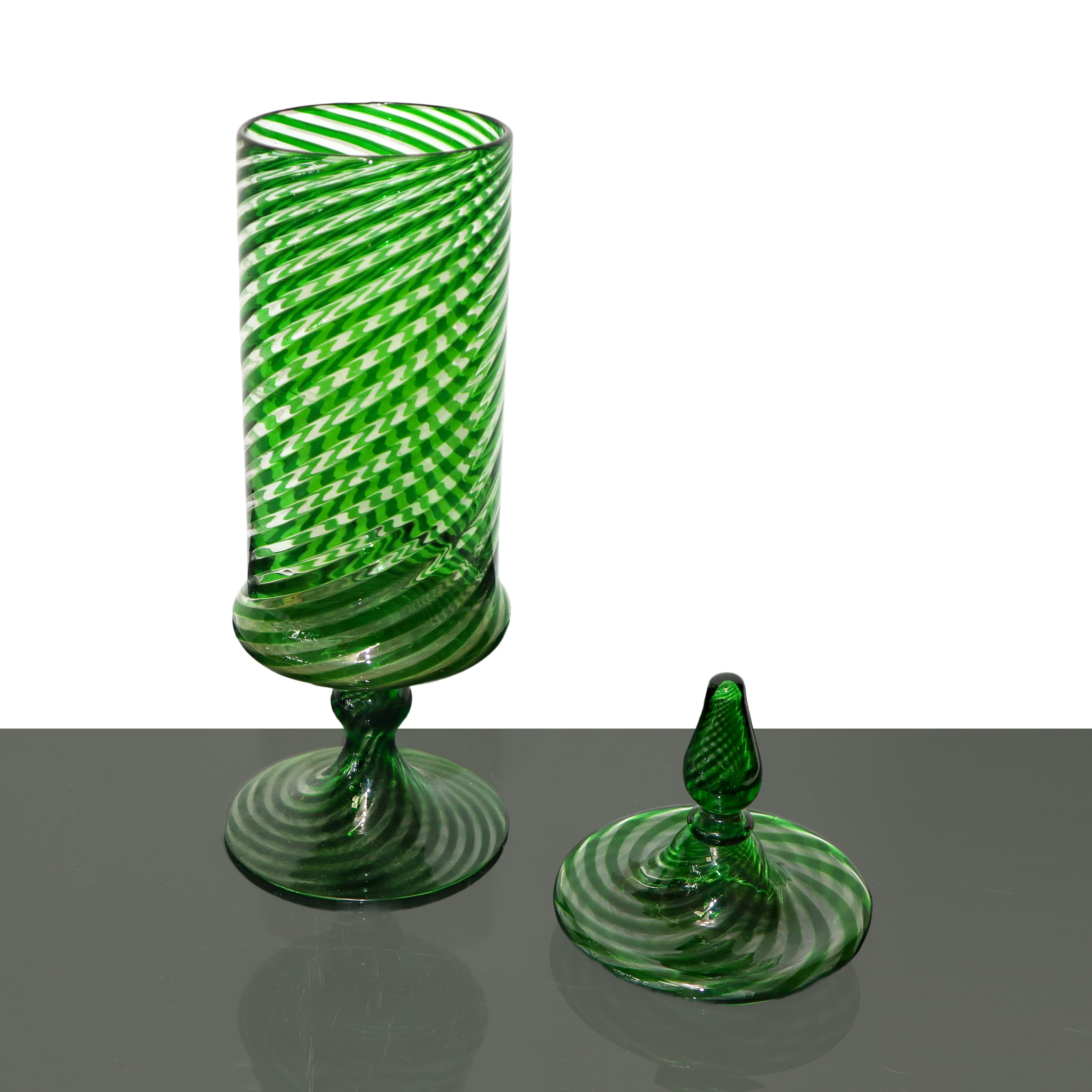 Vaso Poutiche in Vetro di Murano Verde