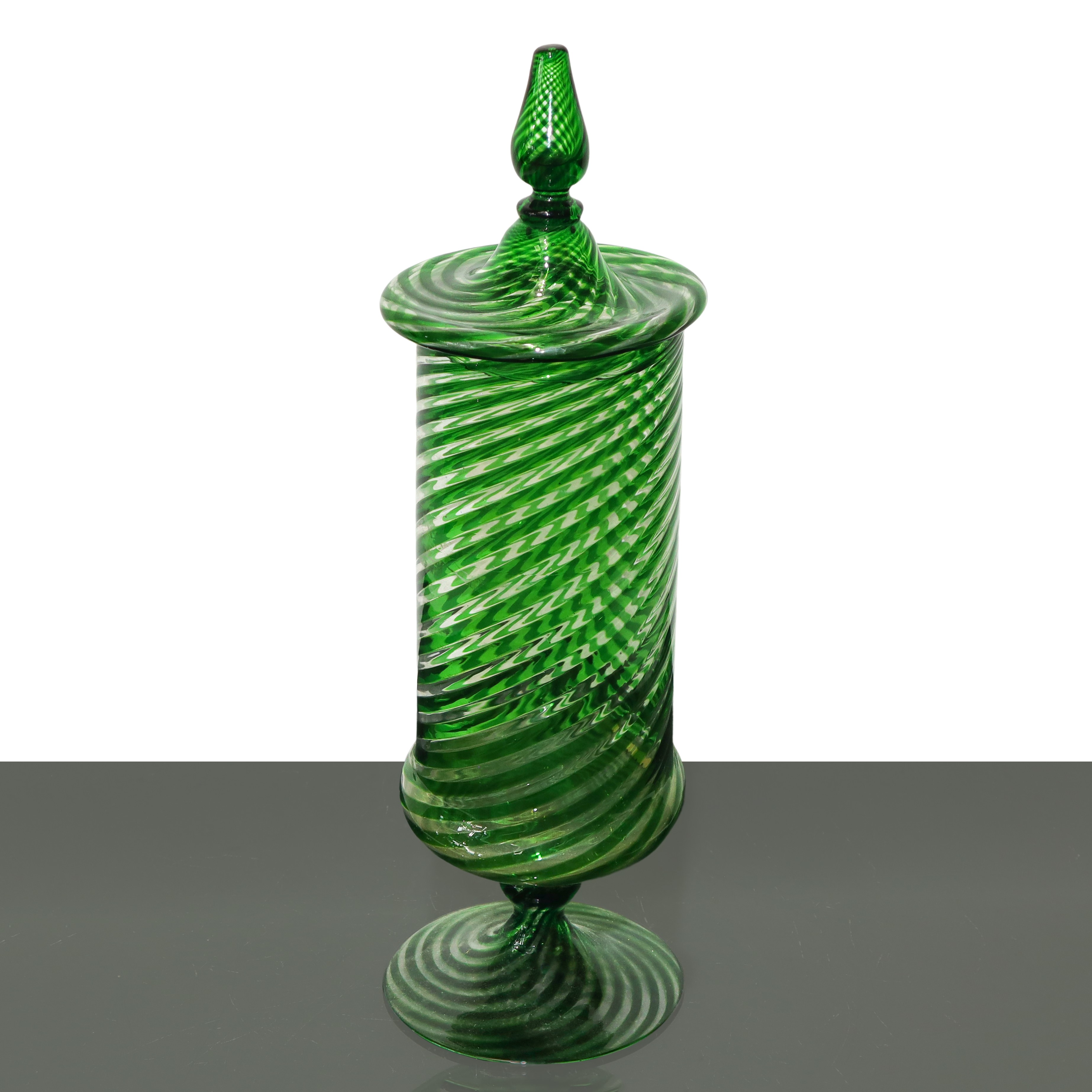 Vaso Poutiche in Vetro di Murano Verde