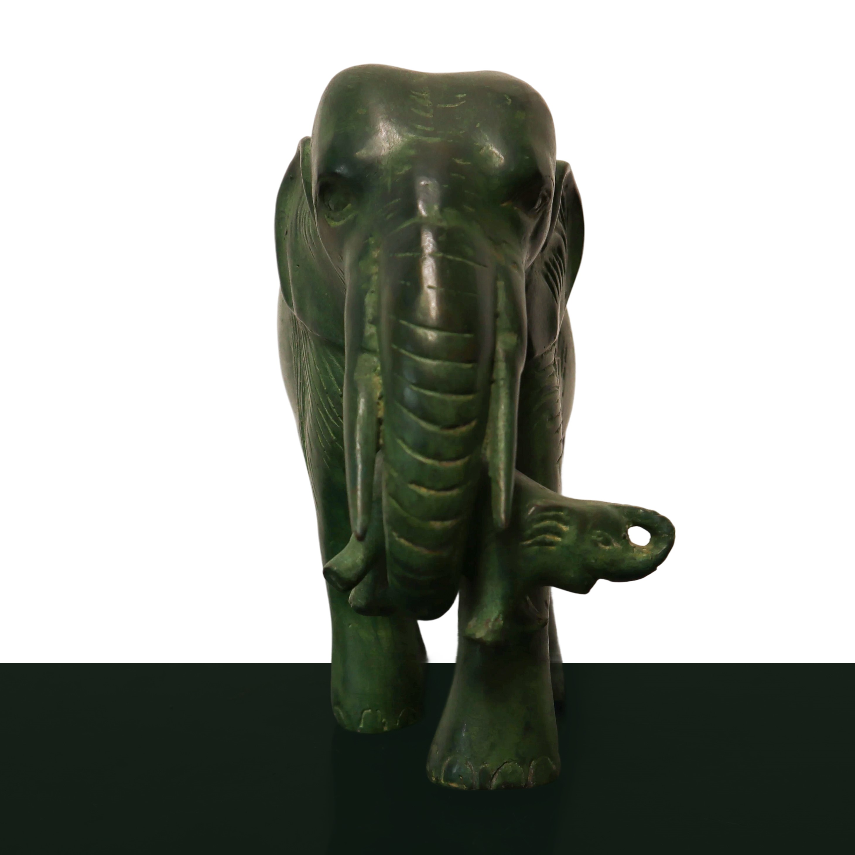 Elefante in Bronzo Patinato Verde