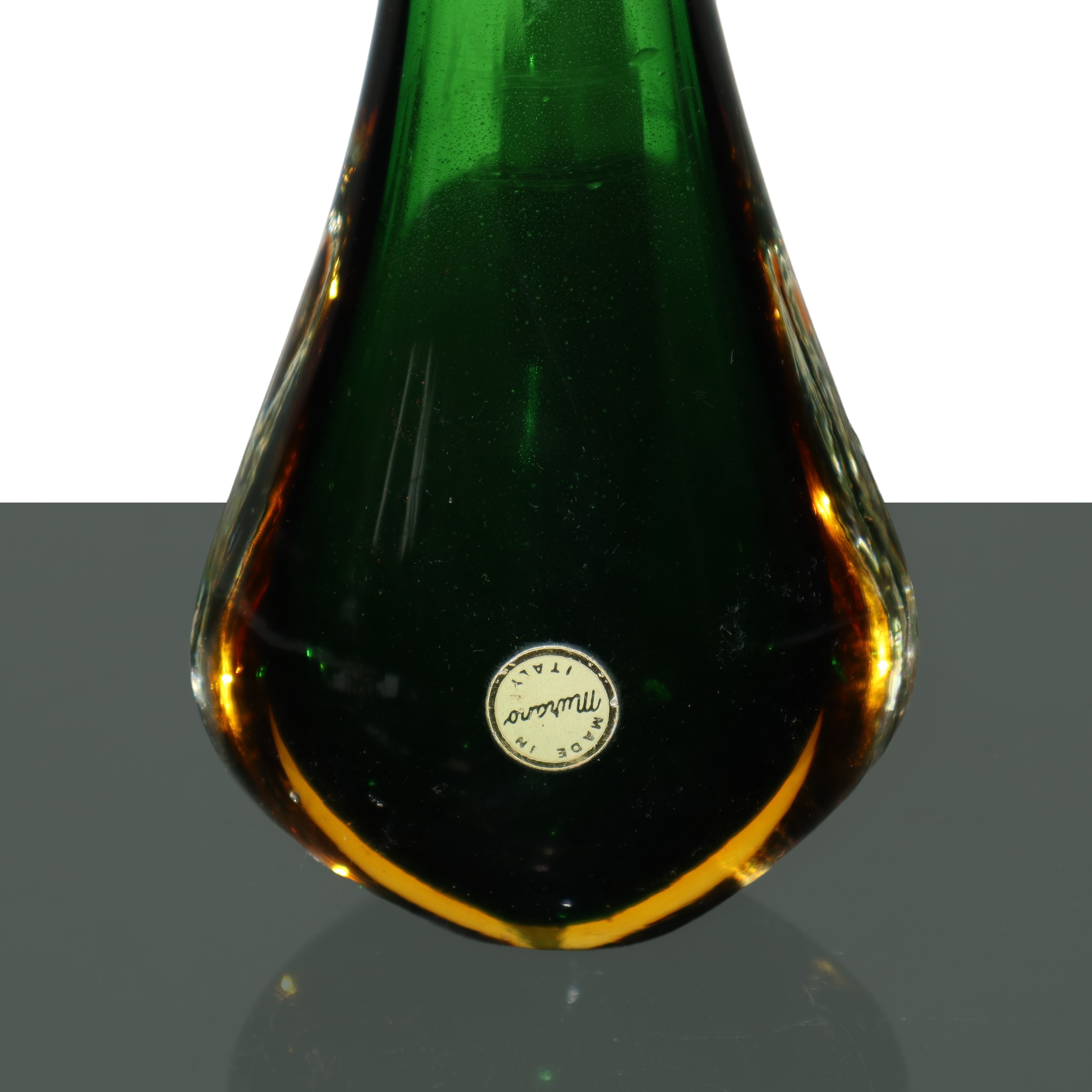 Flavio Poli - Vaso in Vetro Sommerso di Murano Verde