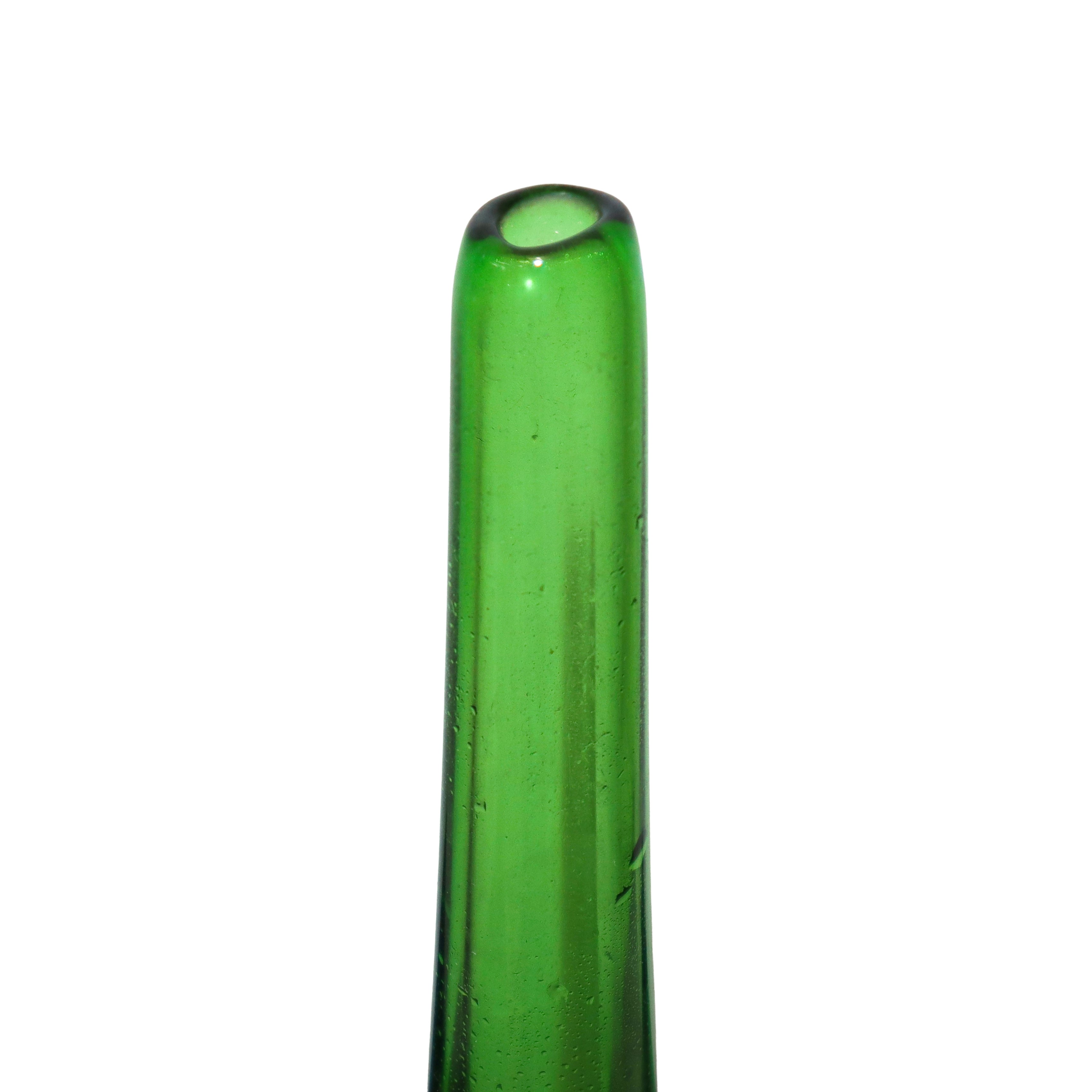 Flavio Poli - Vaso in Vetro Sommerso di Murano Verde