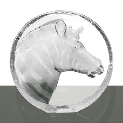 Tondo in Cristallo Molato con Zebra