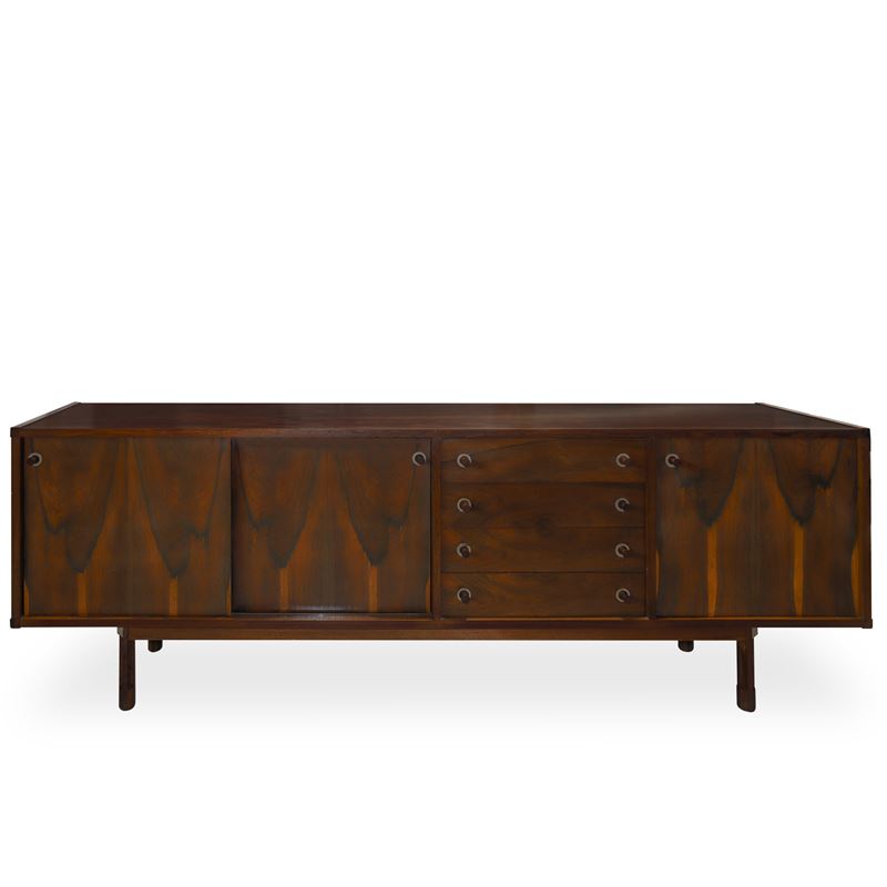Georges Closing per 3v - Sideboard con Cassetti Centrali e Sportelli in Teak