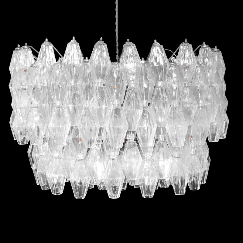 Lampadario della serie poliedri in vetro di Murano