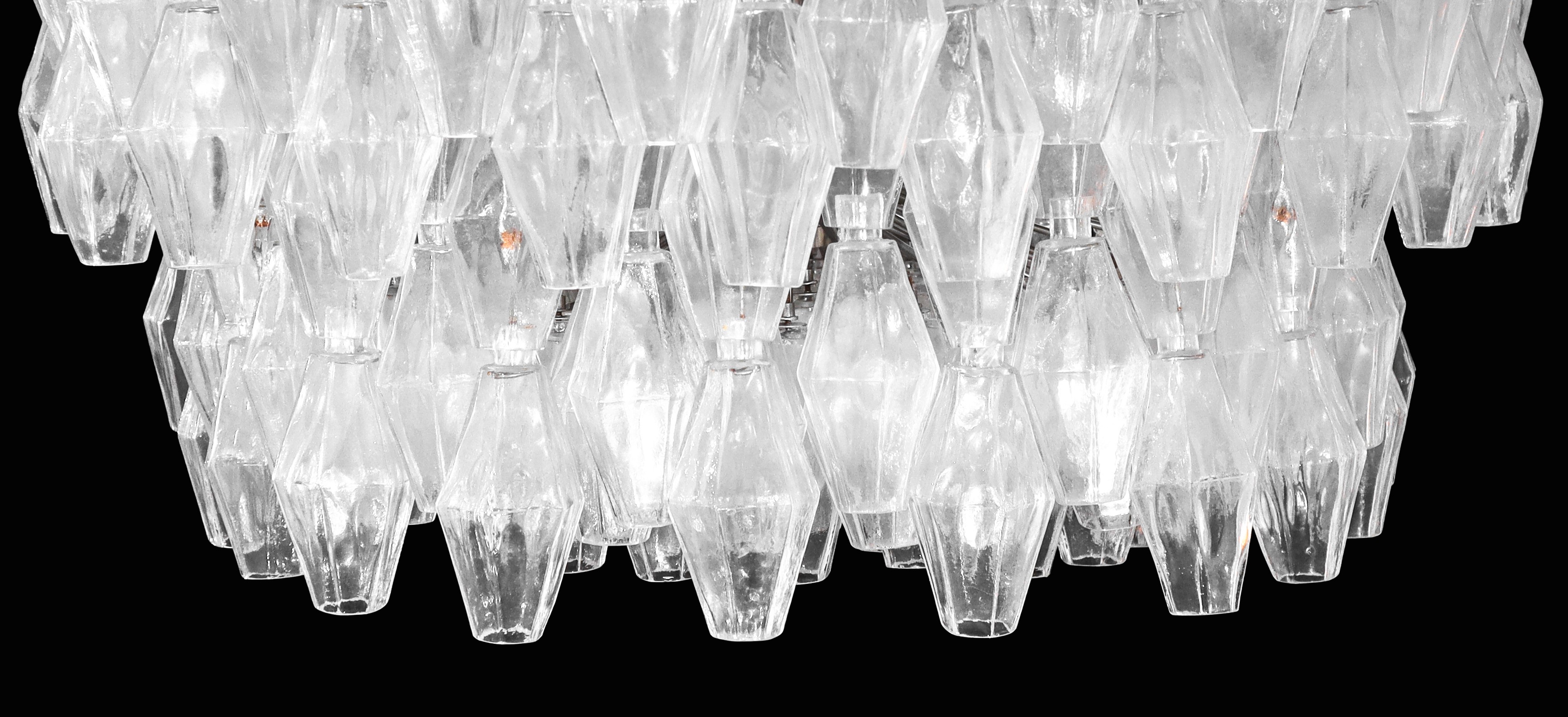 Lampadario della serie poliedri in vetro di Murano