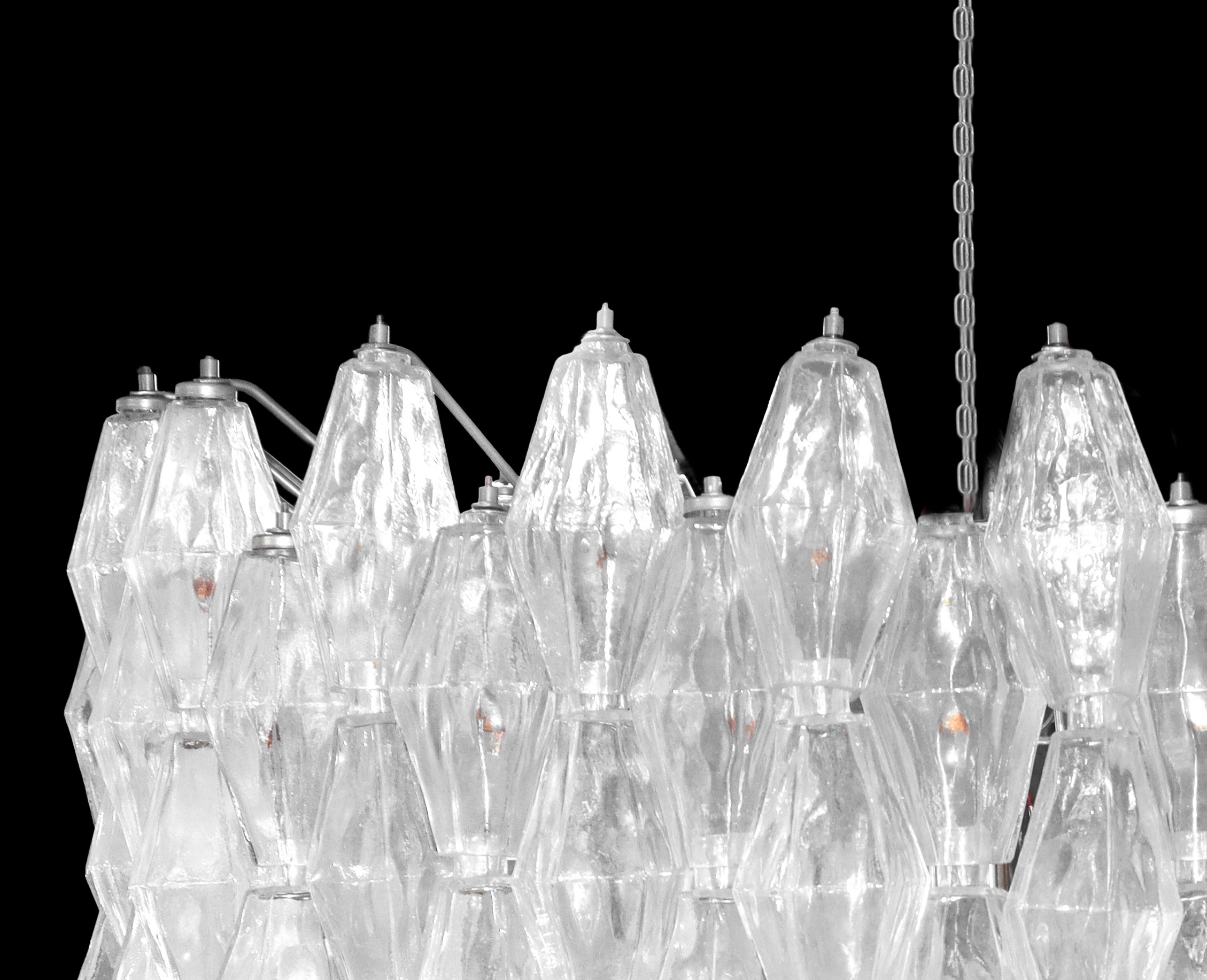 Lampadario della serie poliedri in vetro di Murano