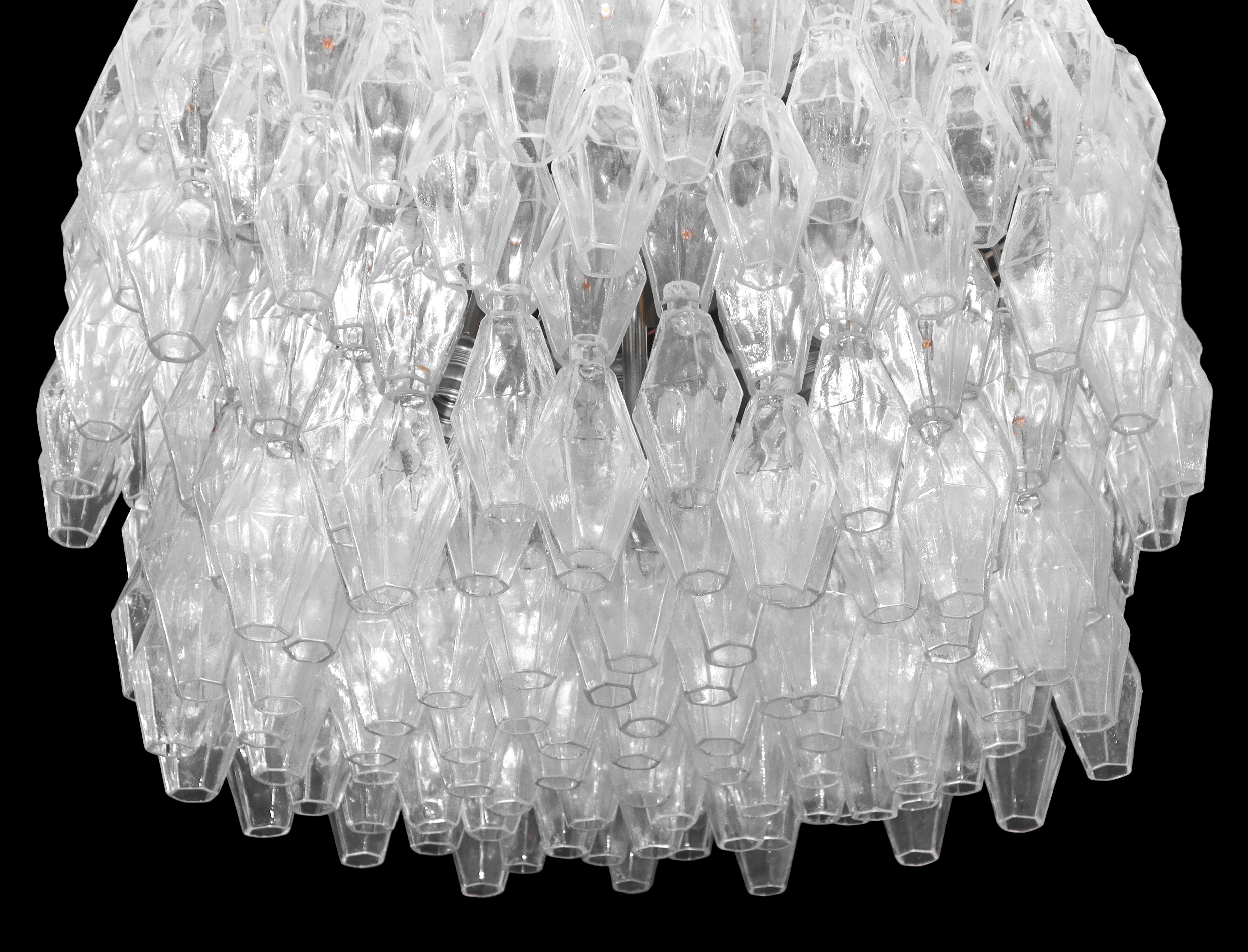 Lampadario della serie poliedri in vetro di Murano