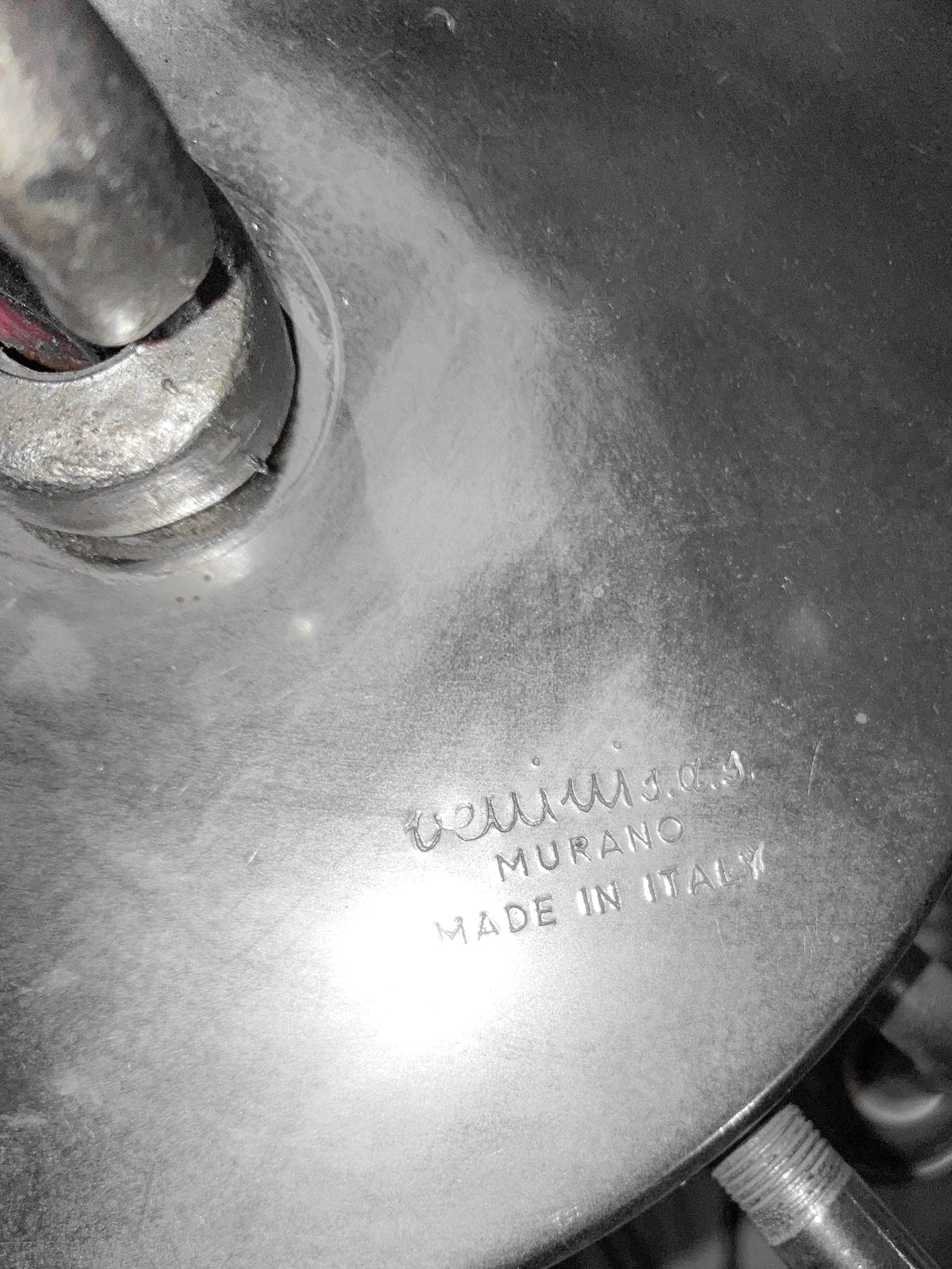 Lampadario della serie poliedri in vetro di Murano