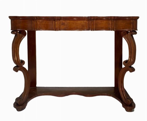 Console in mahogany wood, nineteenth century. Sicilia. H cm 100. Cm 130x60