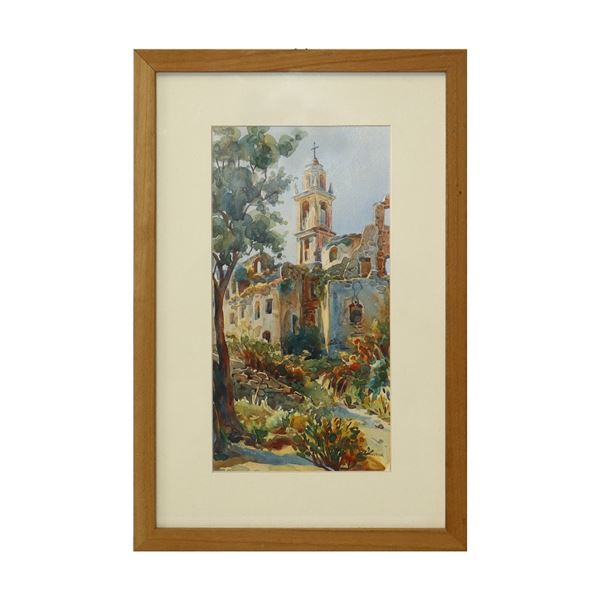 Antonio Luigi Allavena - Taormina,chiesa con ruderi