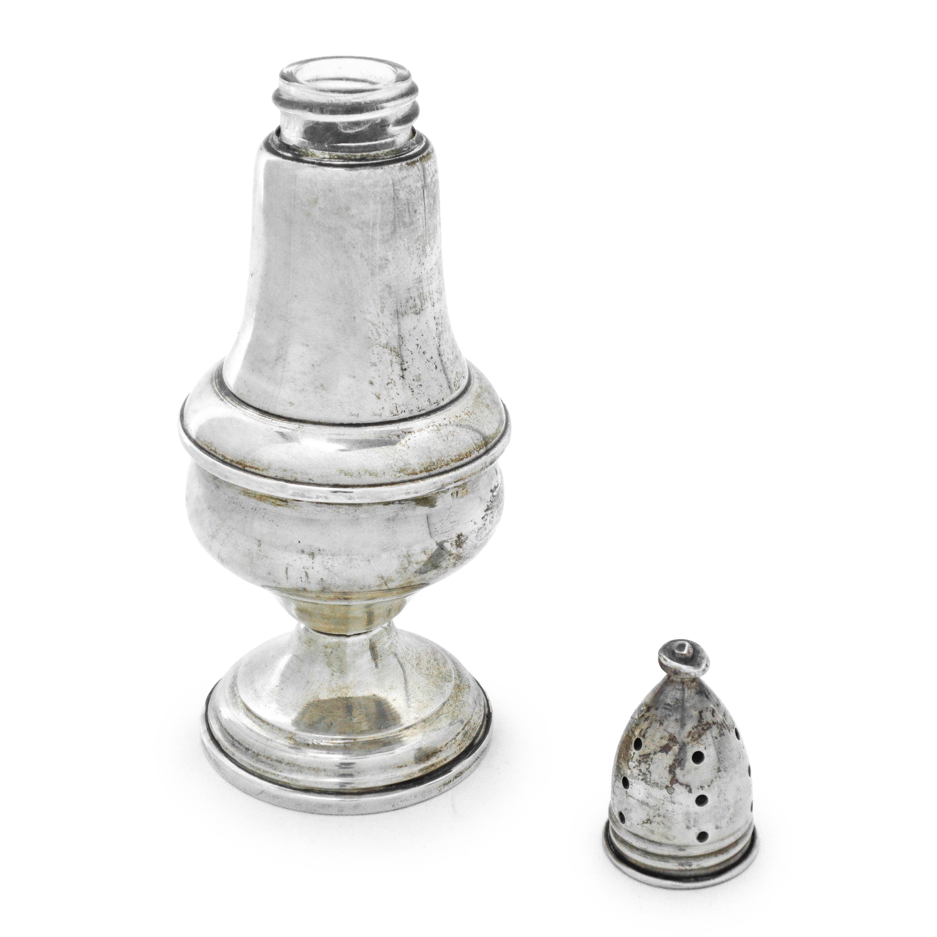 Spargipepe e spargisale in argento sterling columbia weighted con interno in vetro