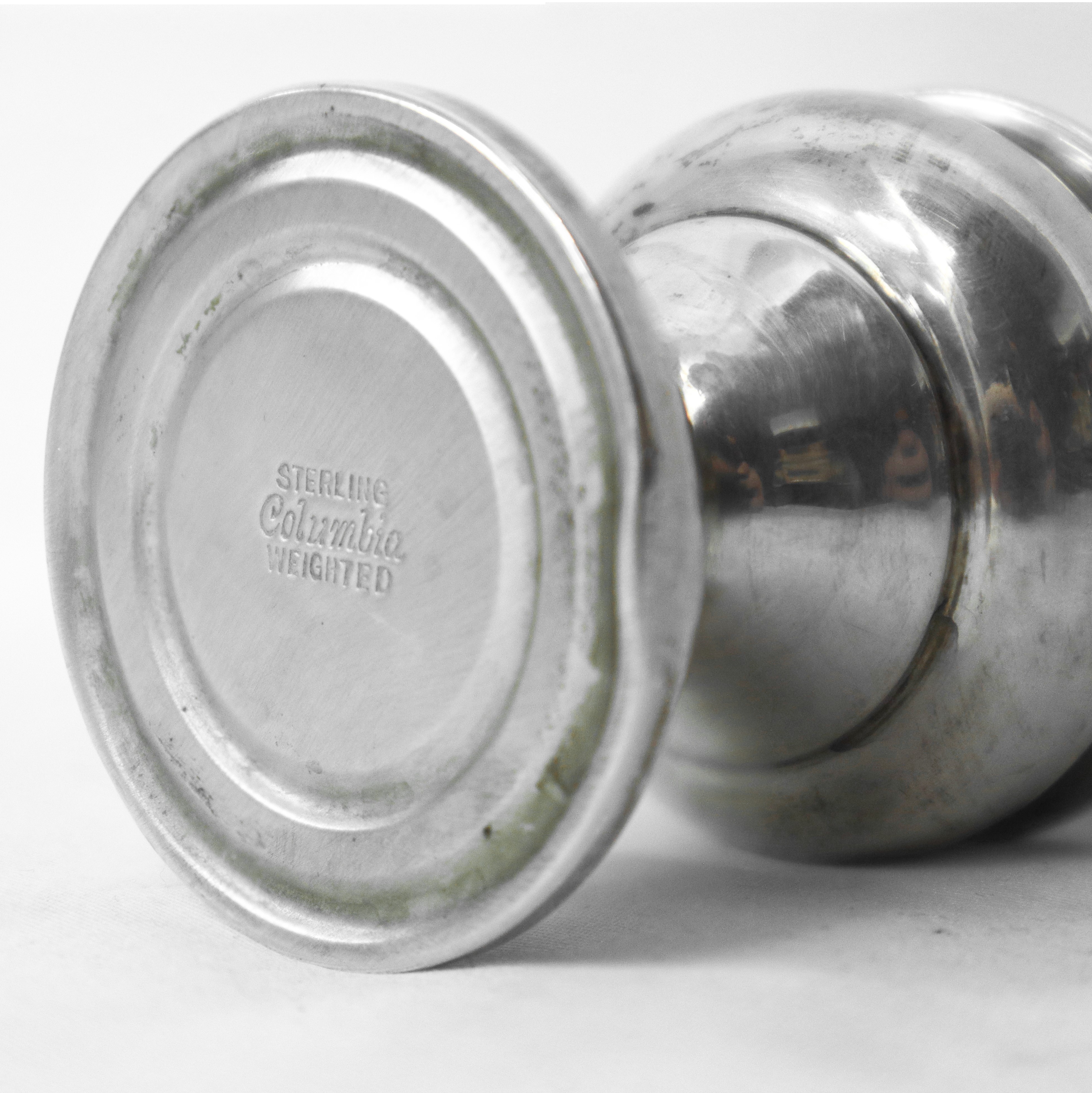 Spargipepe e spargisale in argento sterling columbia weighted con interno in vetro