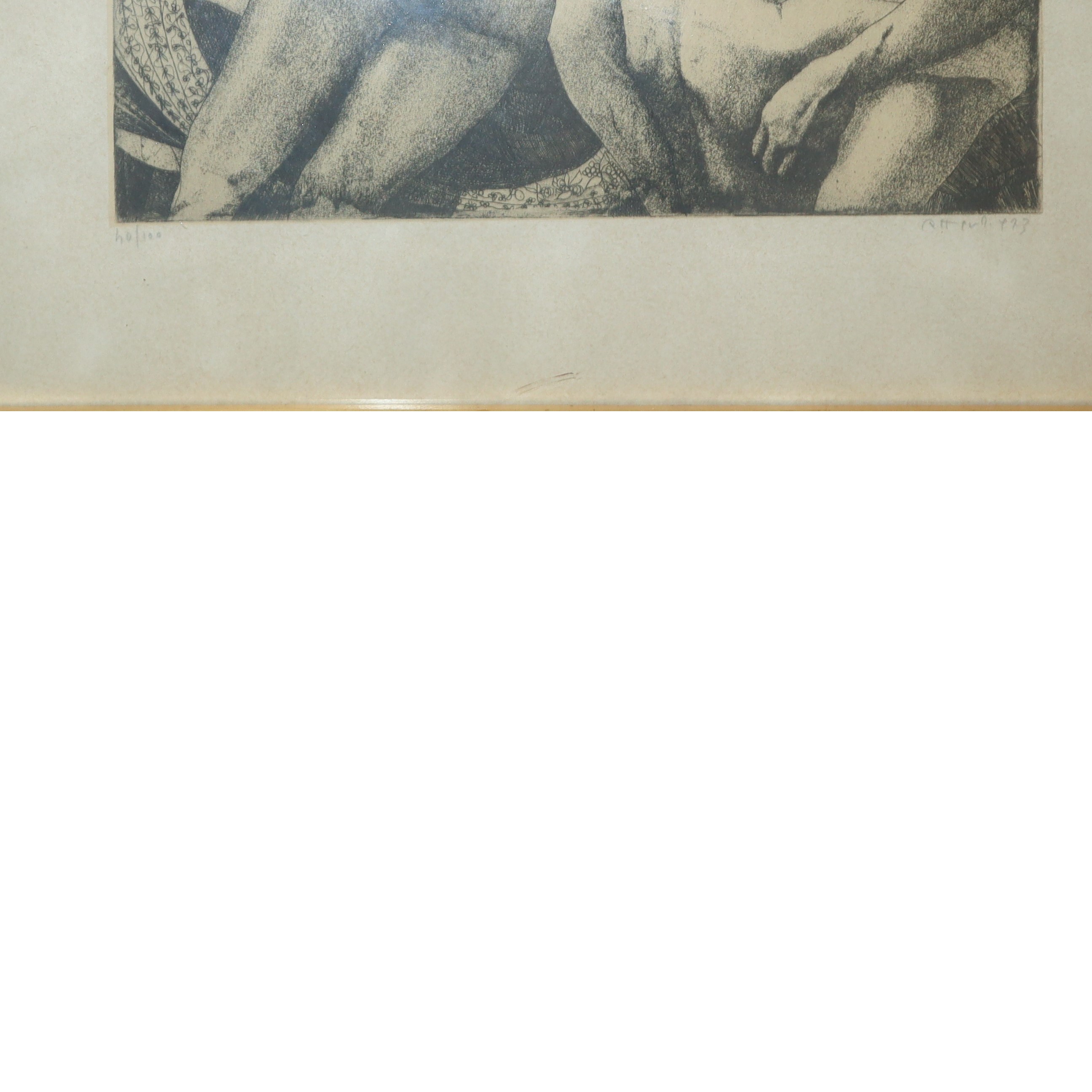 Ugo Attardi - Nudi, litografia su carta (1973)