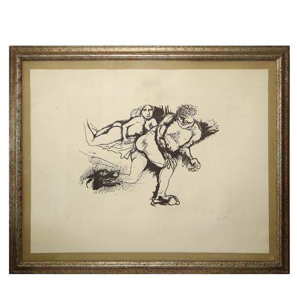 Renato Guttuso - Lovers, author&#39;s proof