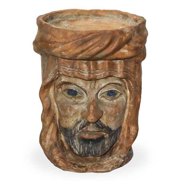 Grande Testa di moro in terracotta di Caltagirone