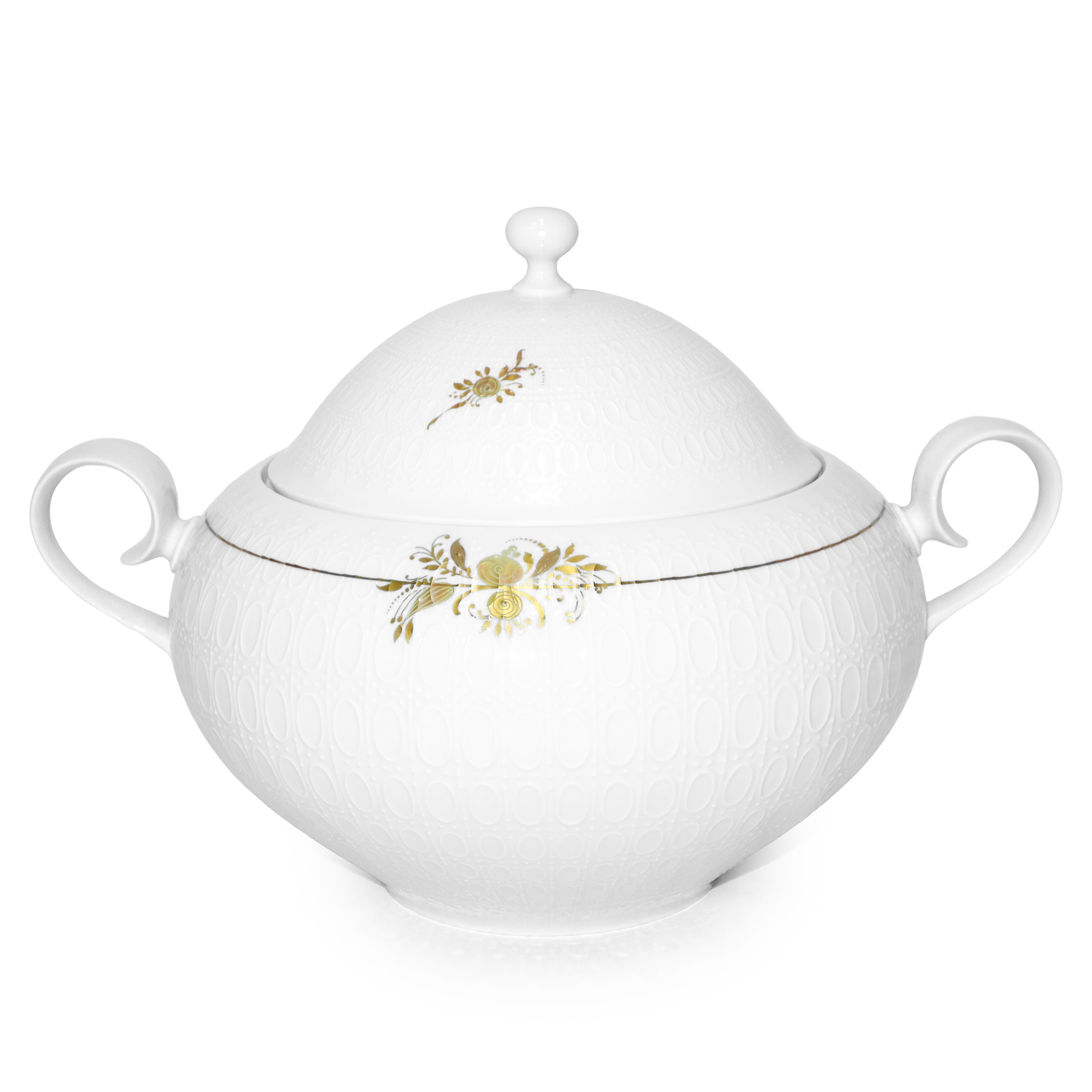 Servizio di piatti Rosenthal Studio-linie Bianco con decori floreali oro