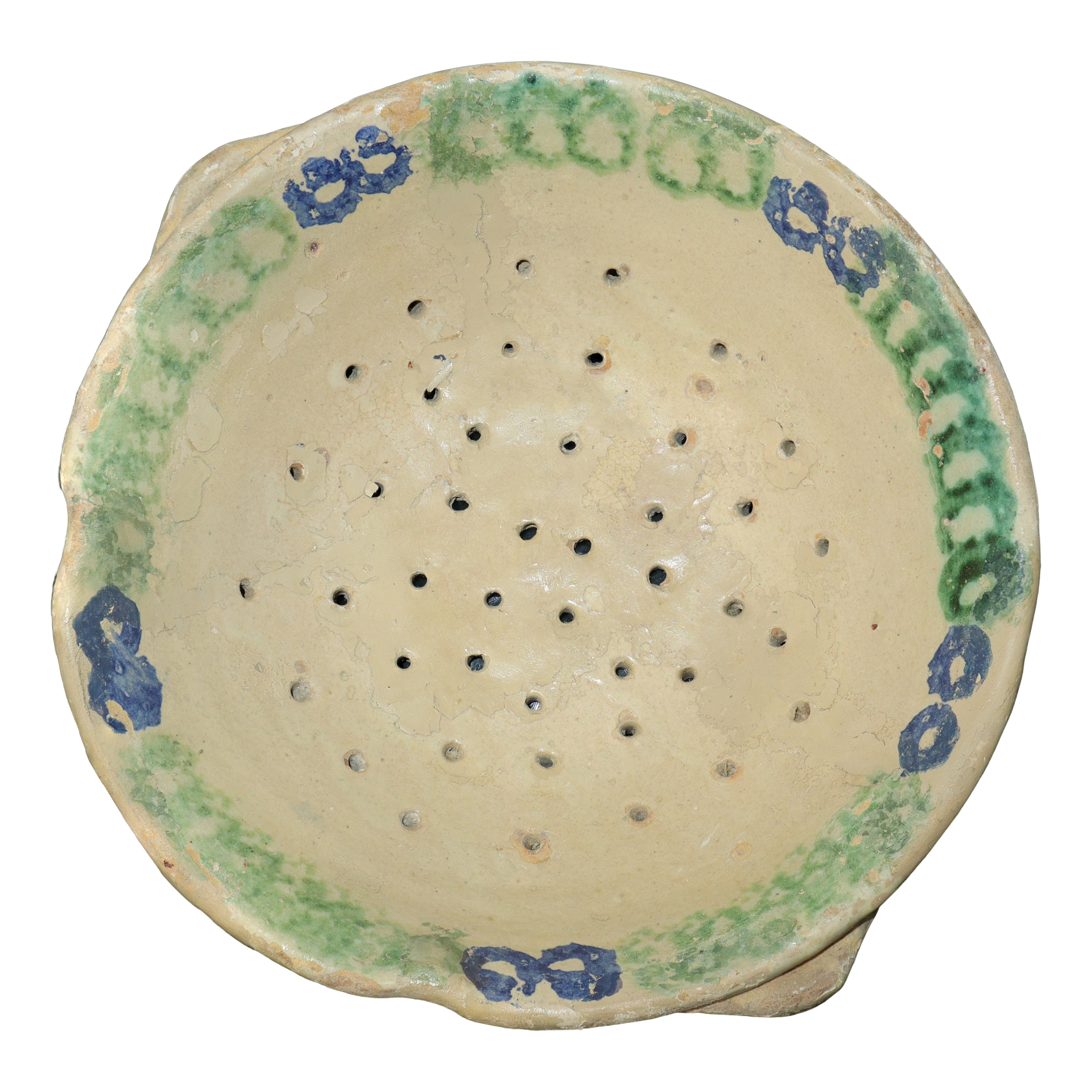 Scolapasta in maiolica policroma di Caltagirone