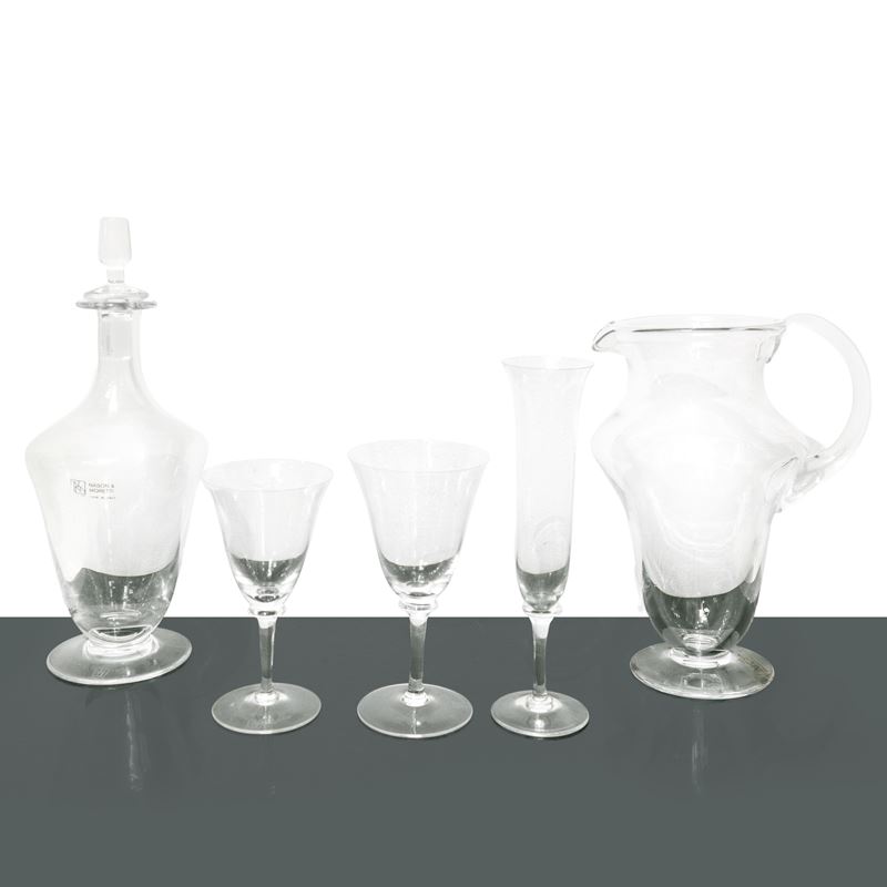 Servizio di bicchieri in vetro di Murano