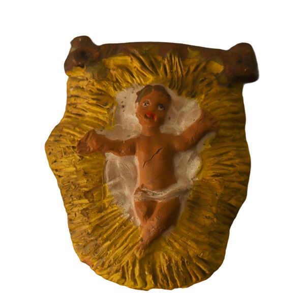Mario Di Liberto - Fischietto in ceramica nella guisa di Gesù Bambino nella culla