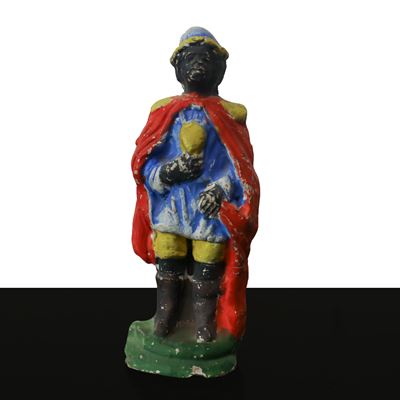 Fischietto a guisa di Re Magio, ceramica, h 12.5 cm