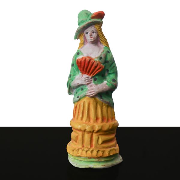 Ceramiche Bonanno - Fischietto raffigurante donna in abito popolare